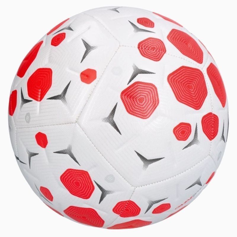 "Nike Academy" futbolo kamuolys, raudonos, baltos ir pilkos spalvų